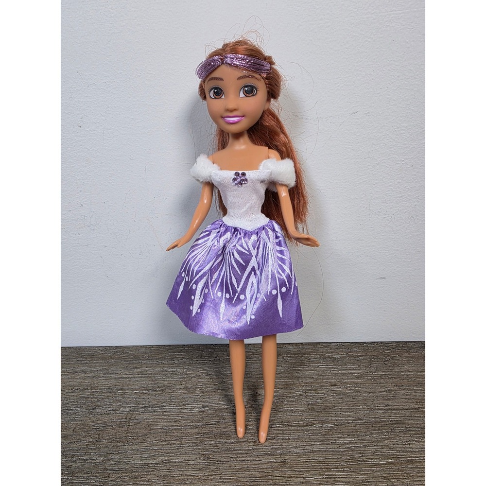 ZURU Sparkle Girlz Winter Princess Doll 10.5" Purple Dress Snowflake Brunette